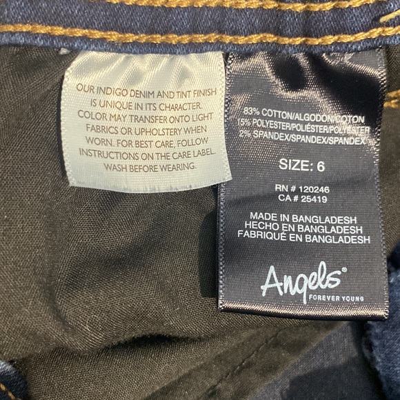 NEW-ANGELS CURVY SKINNY HIGH WAISTED STRETCH INDIGO DENIM JEANS. - Picture 4 of 4